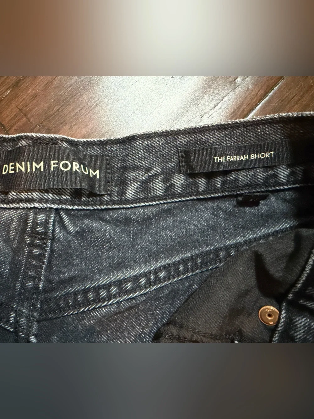 Denim Forum The Farrah Short Washed Black Denim Shorts 24